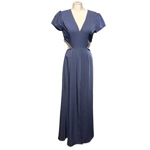 Lovers + Friends Formal Dress Beaded Navy Blue